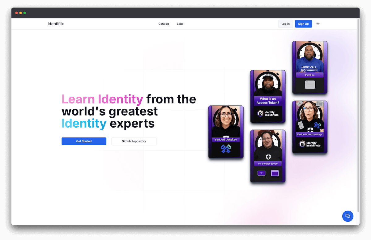 Identiflix home page
